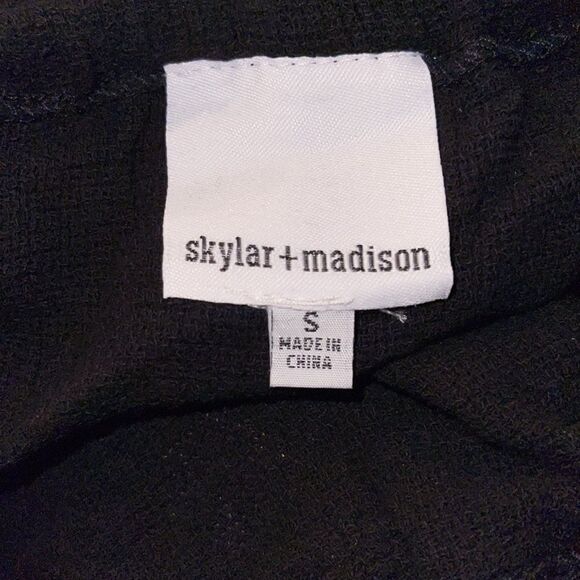 skylar + madison black boho tasseled crop going out sexy midriff top Sz Small - Picture 5 of 8